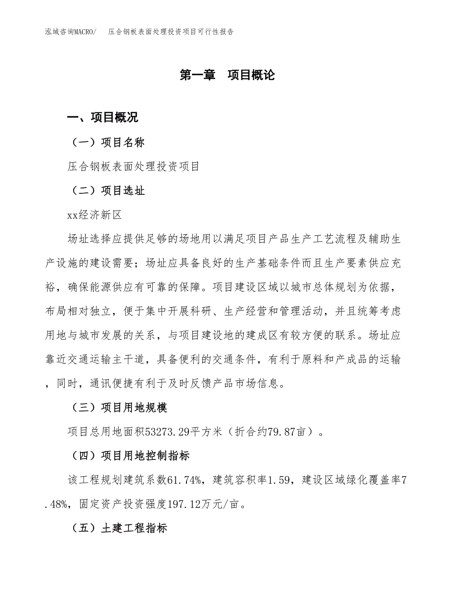 压合钢板表面处理投资项目可行性报告(园区立项申请).docx_第2页