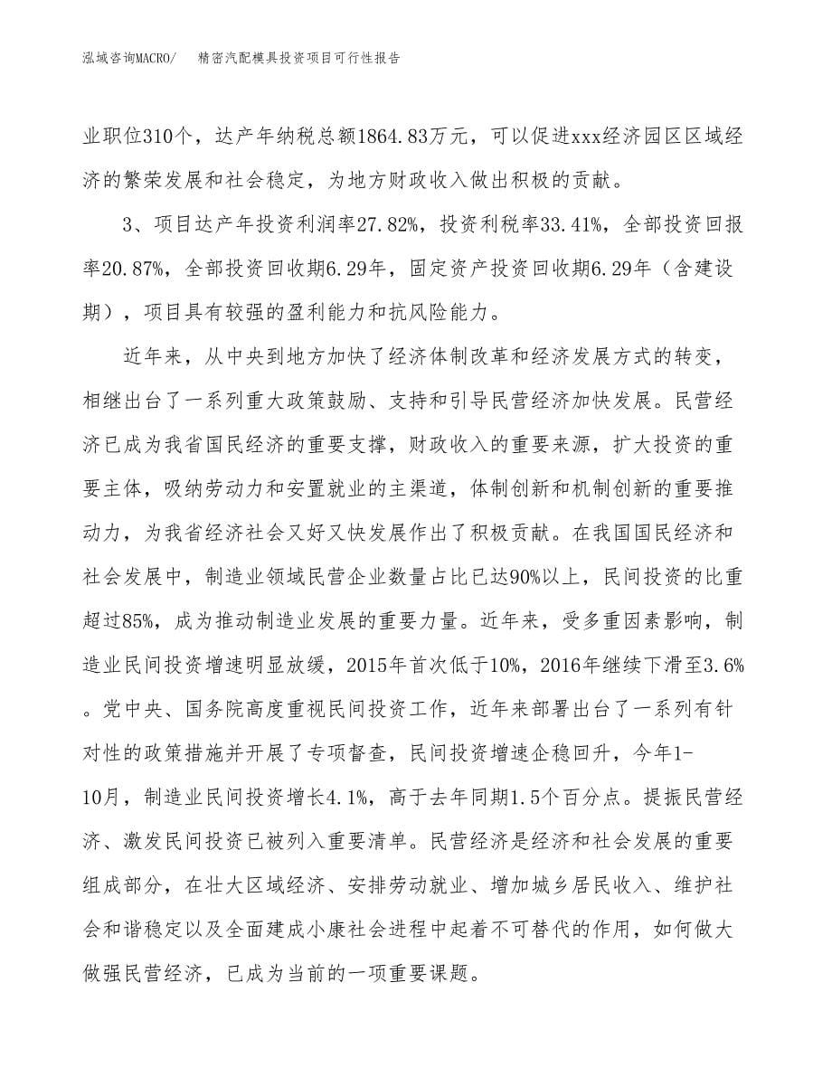 精密汽配模具投资项目可行性报告(园区立项申请).docx_第5页