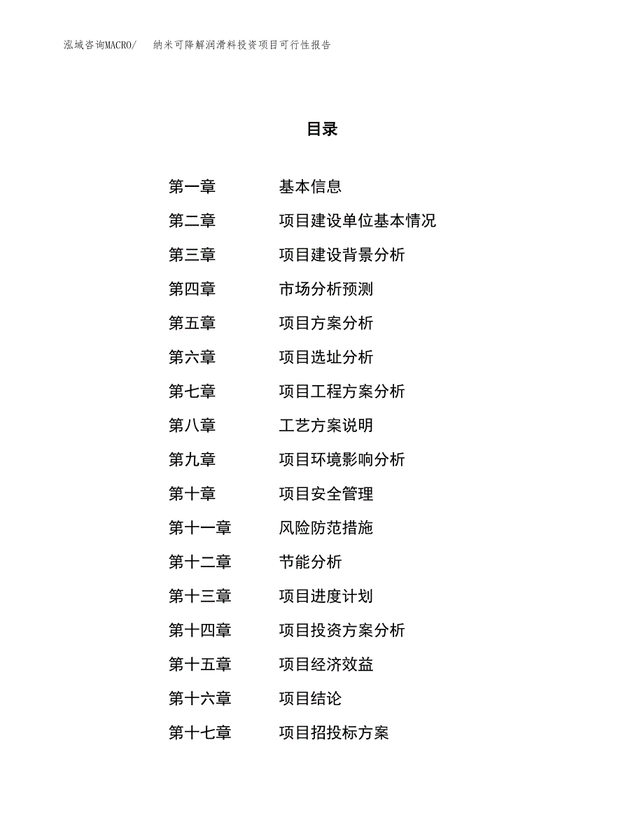 纳米可降解润滑料投资项目可行性报告(园区立项申请).docx_第1页