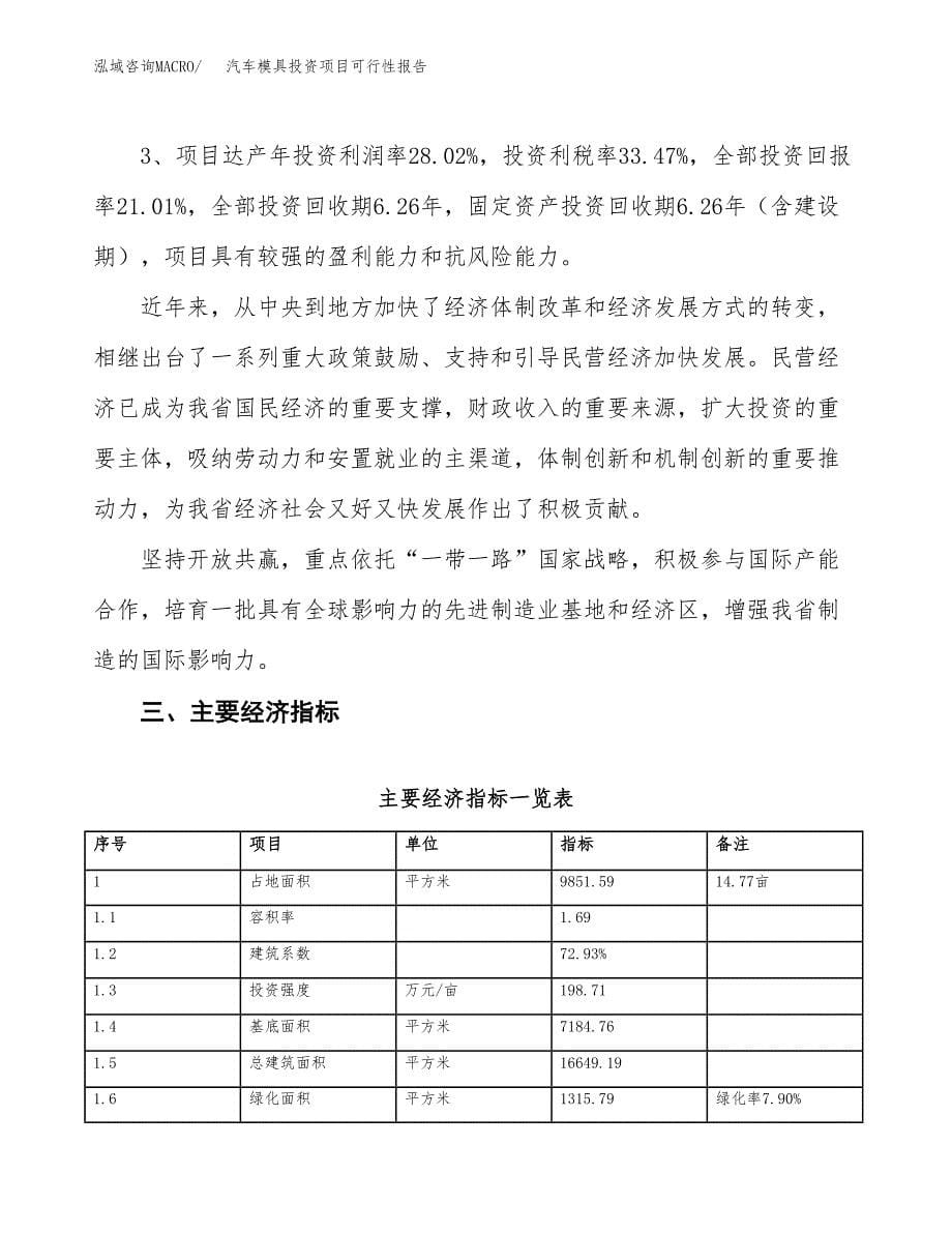 汽车模具投资项目可行性报告(园区立项申请).docx_第5页