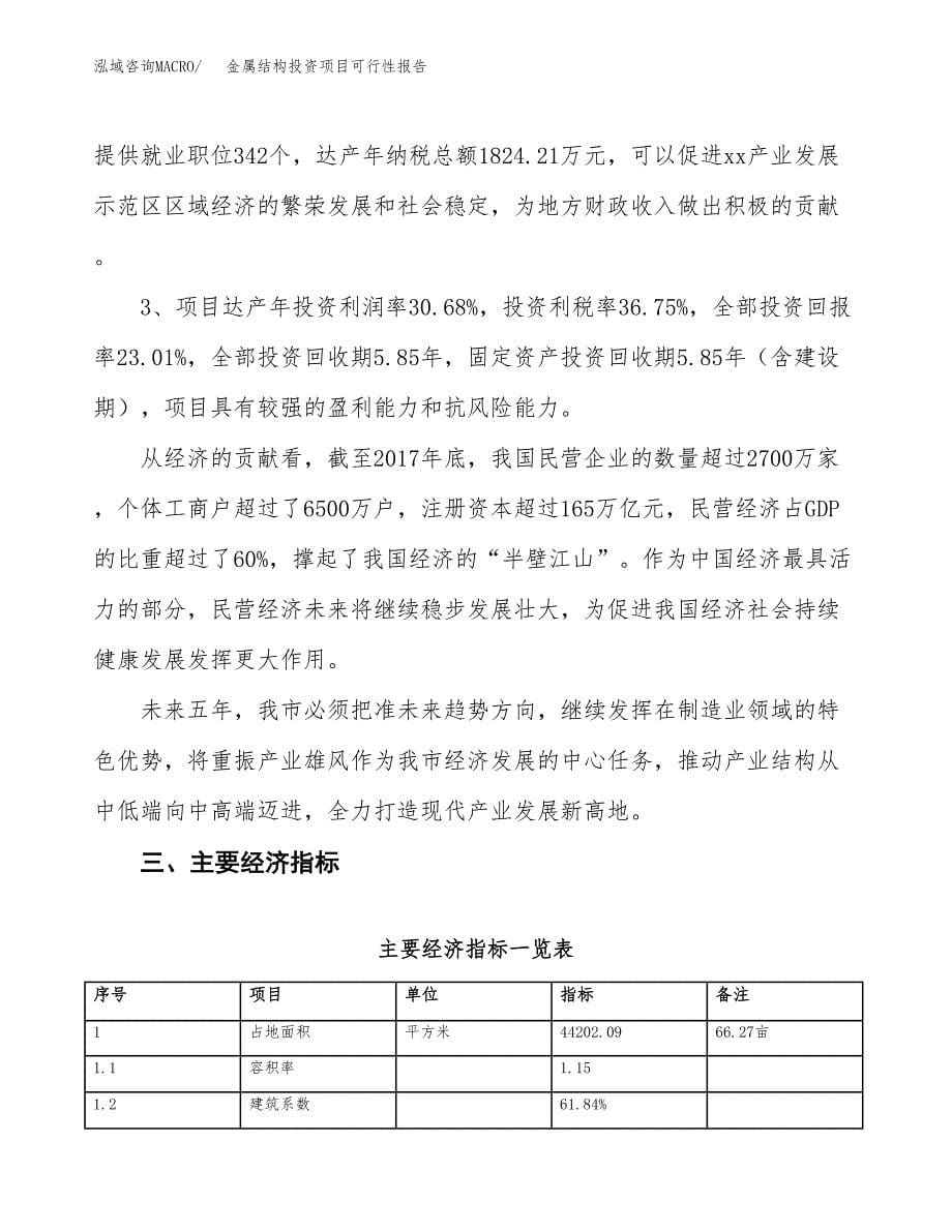 金属结构投资项目可行性报告(园区立项申请).docx_第5页