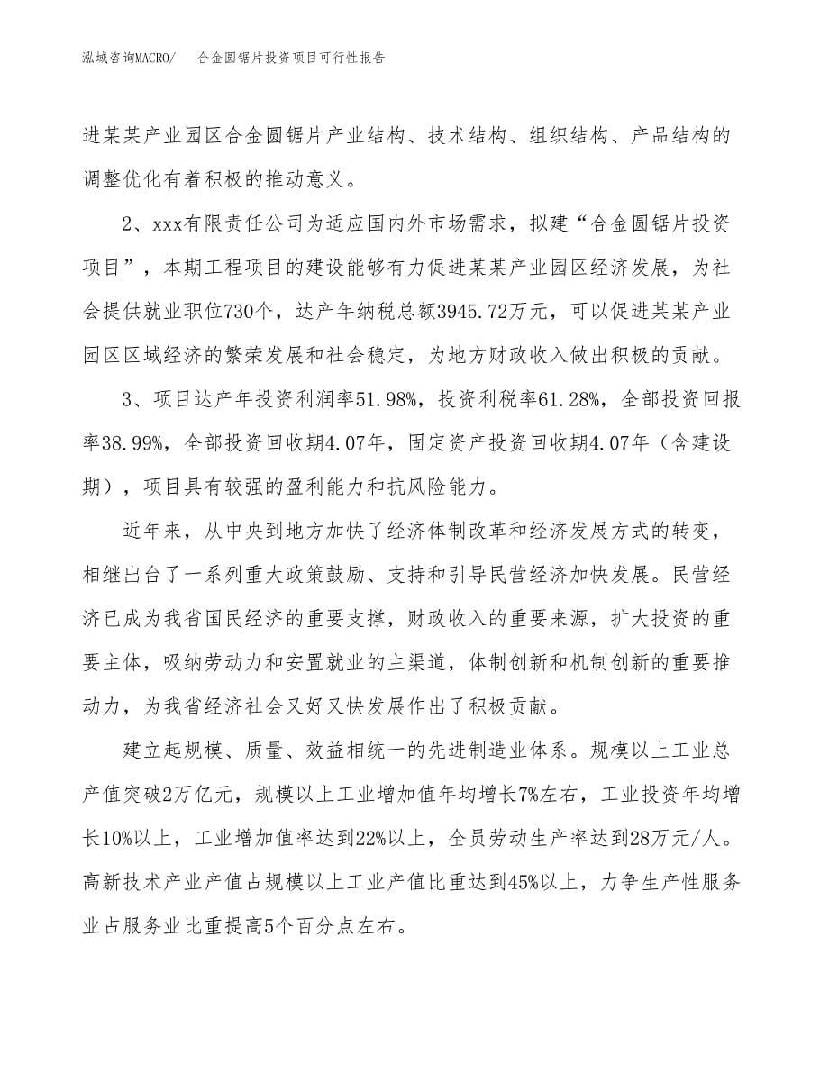 合金圆锯片投资项目可行性报告(园区立项申请).docx_第5页