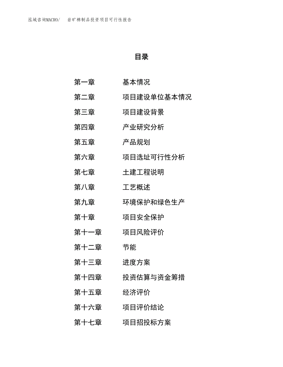 岩矿棉制品投资项目可行性报告(园区立项申请).docx_第1页