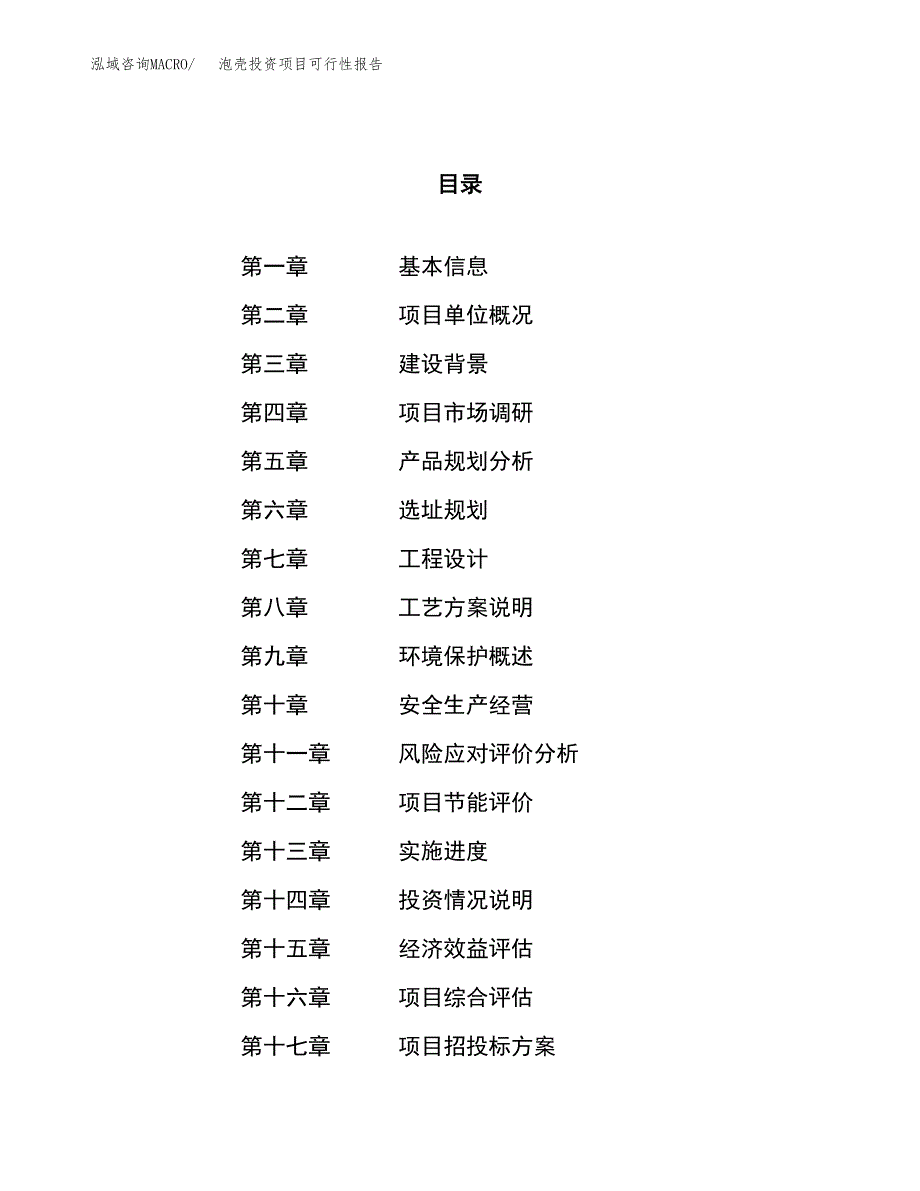 泡壳投资项目可行性报告(园区立项申请).docx_第1页