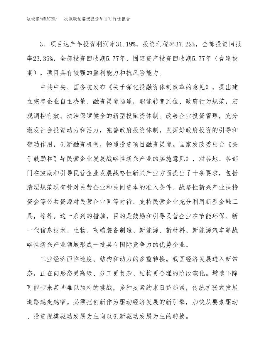 次氯酸钠溶液投资项目可行性报告(园区立项申请).docx_第5页