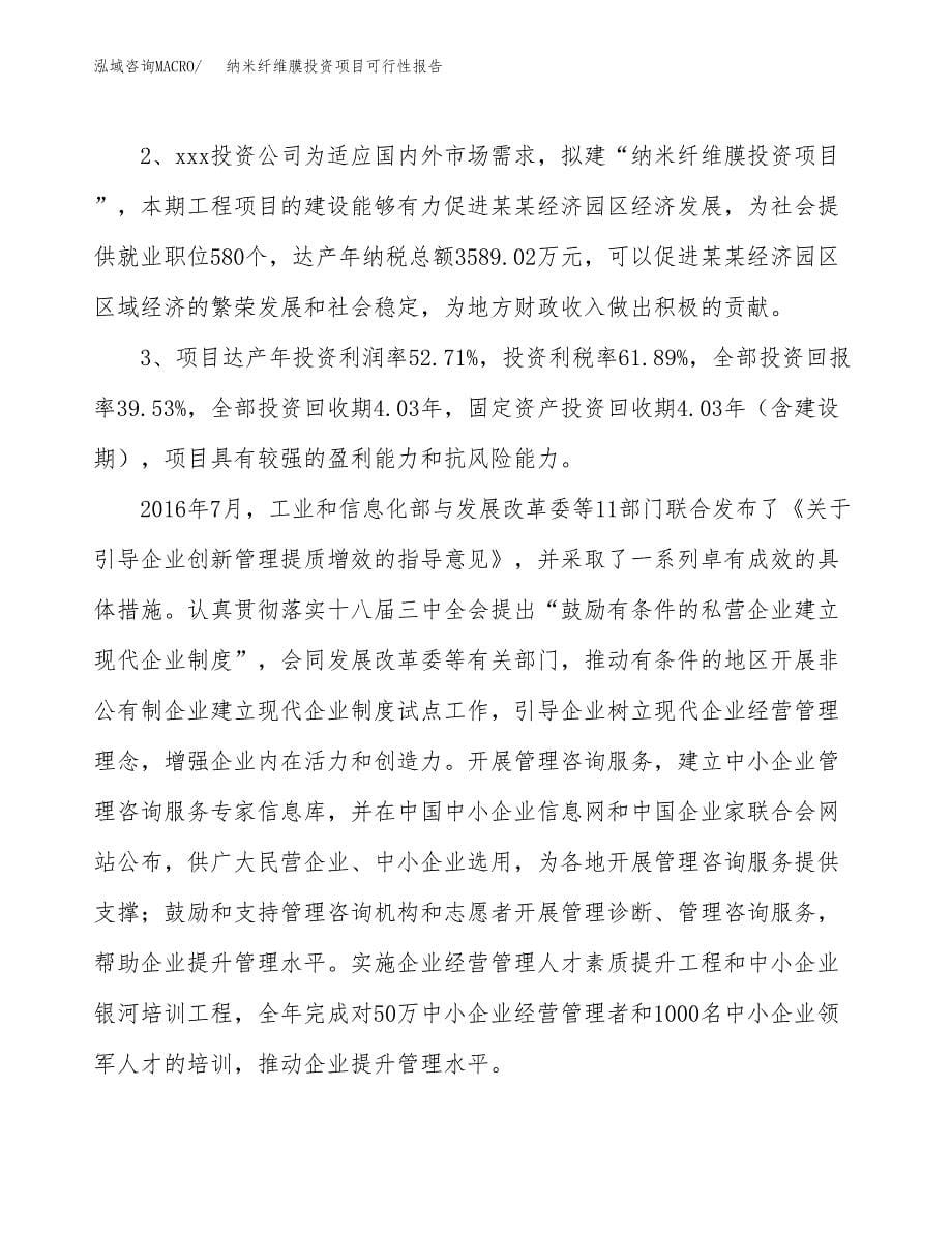 纳米纤维膜投资项目可行性报告(园区立项申请).docx_第5页