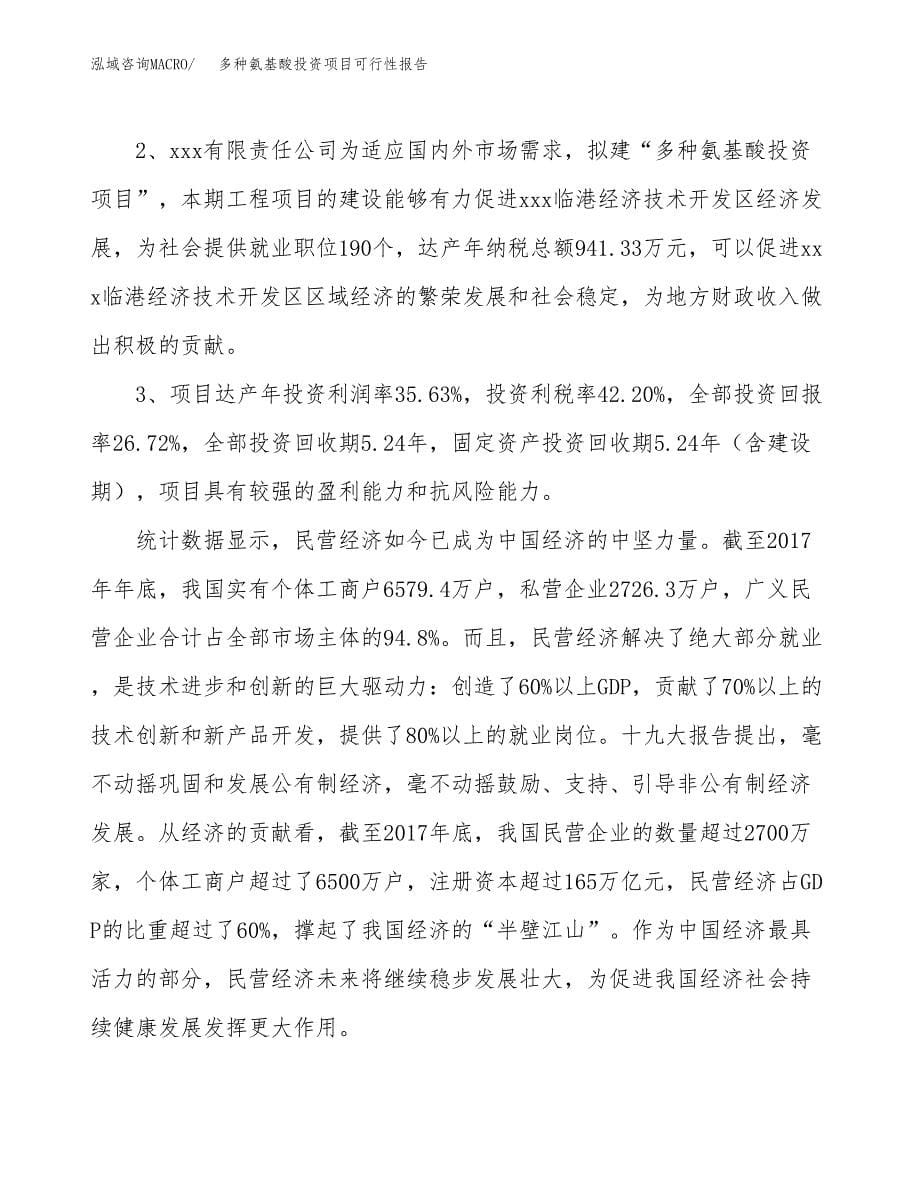 多种氨基酸投资项目可行性报告(园区立项申请).docx_第5页