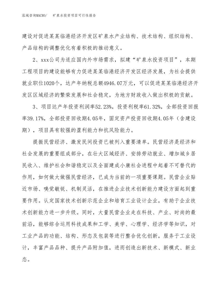 矿泉水投资项目可行性报告(园区立项申请).docx_第5页