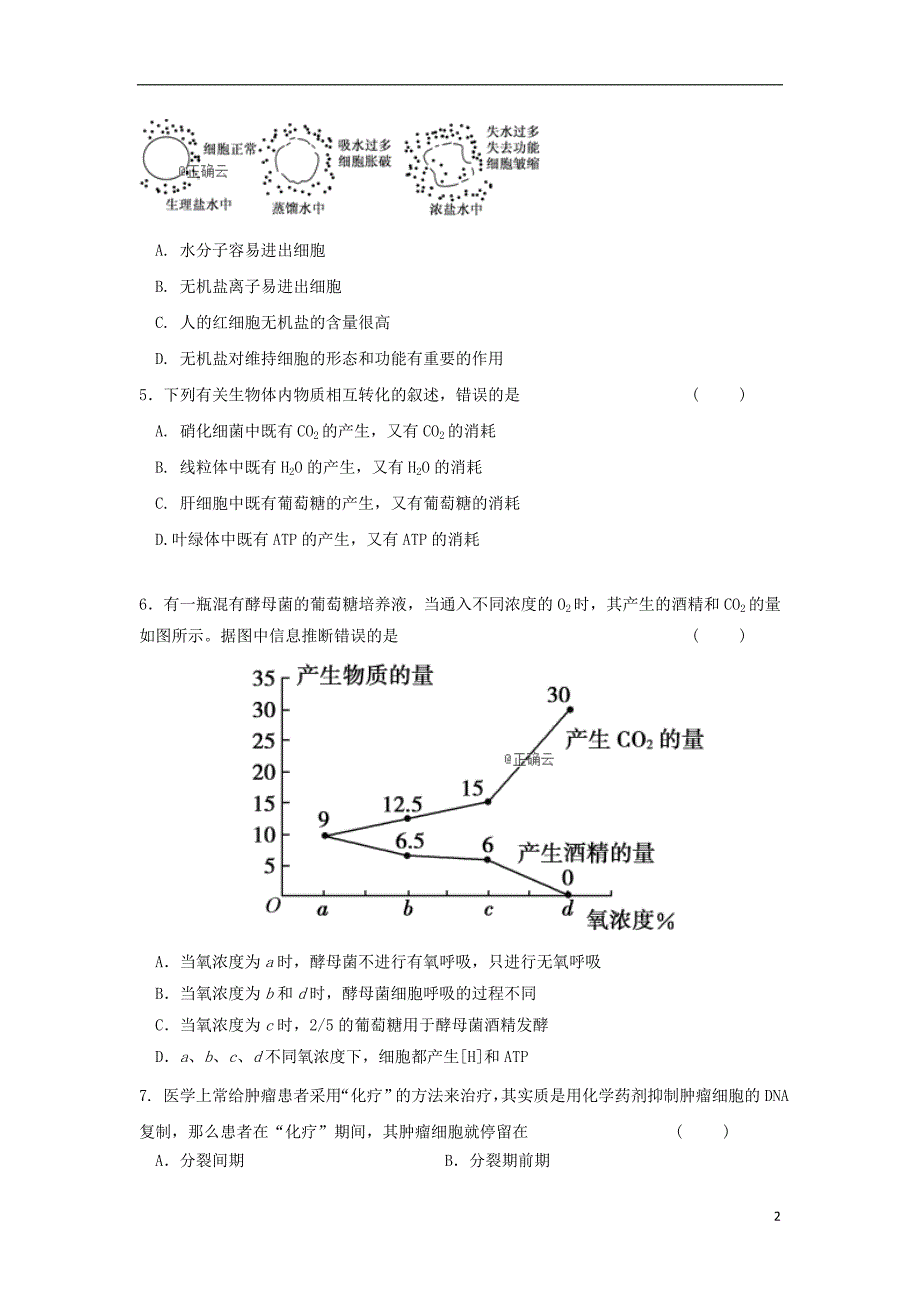 河南省鲁山县第一高级中学2019_2020学年高二生物12月月考试题Word版_第2页