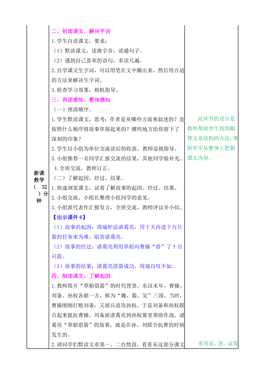 部编版五年级语文下册第二单元教学设计表格式附备课素材_第3页