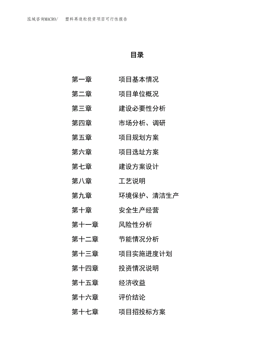 塑料再造粒投资项目可行性报告(园区立项申请).docx_第1页