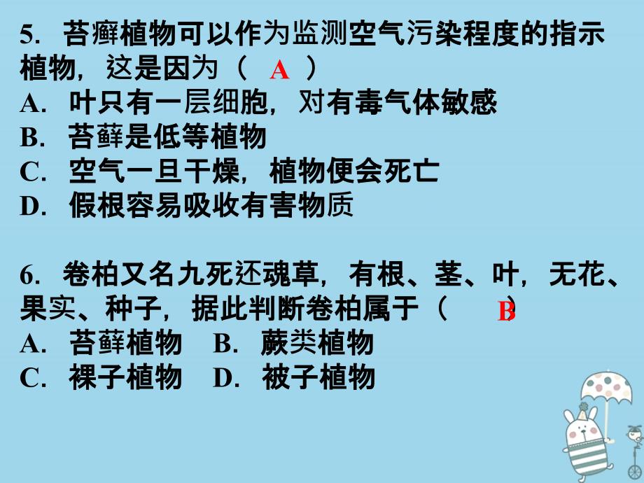 2019年七年级生物上册 第三单元 生物圈中的绿色植物综合检测课件 （新版）新人教版_第3页