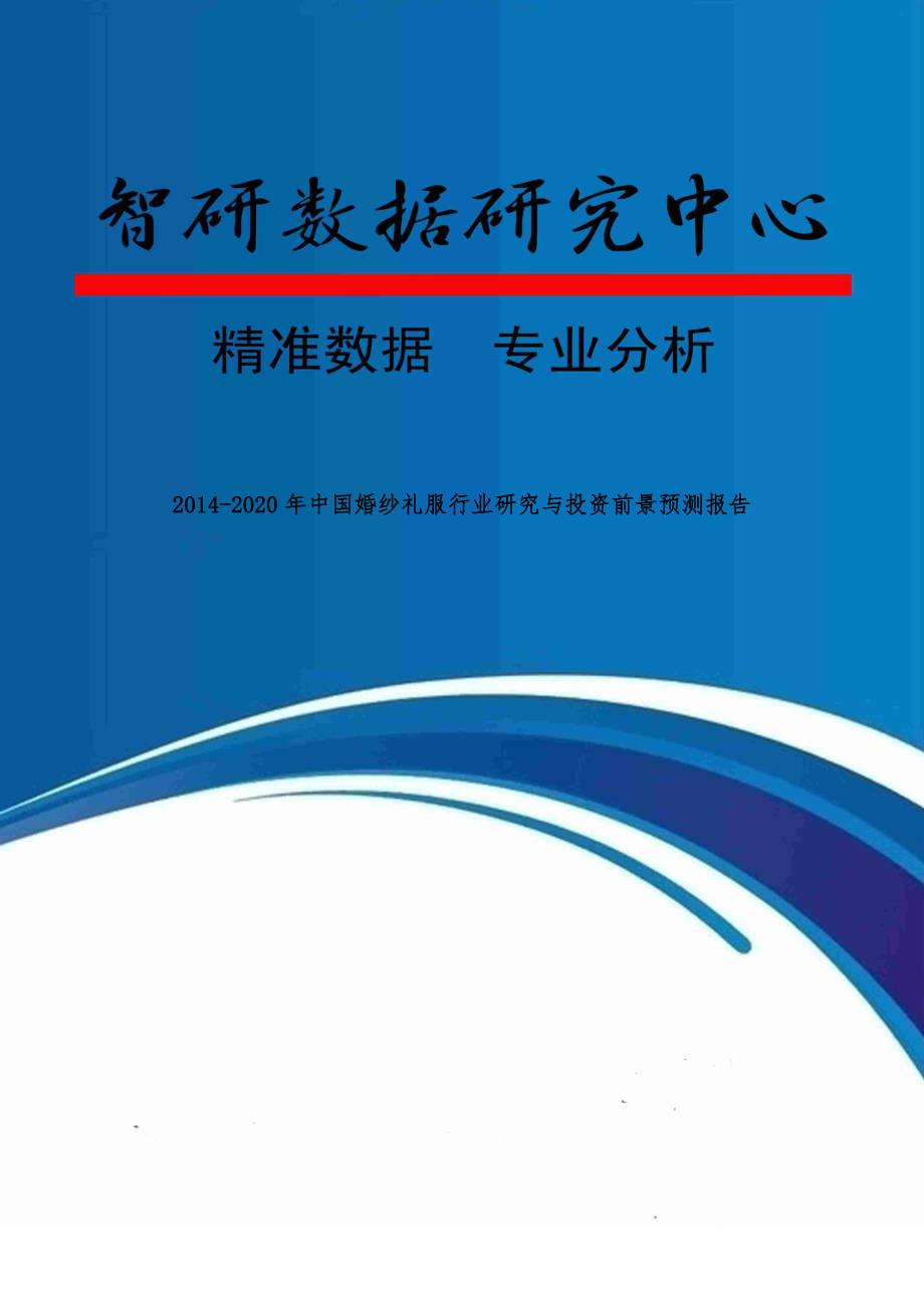 婚纱礼服行业研究与投资前景预测分析报告_第1页