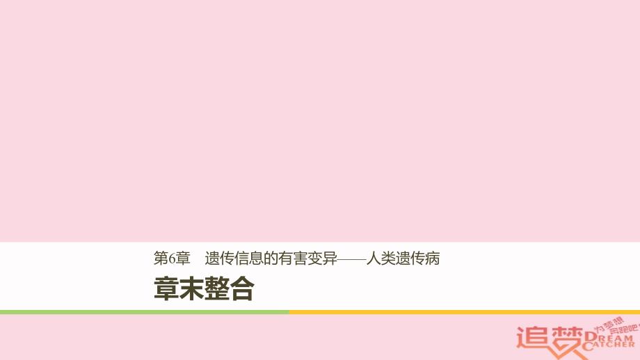 2017-2018学年高中生物 第6章 遗传信息的有害变异——人类遗传病章末整合课件 北师大版必修2_第1页