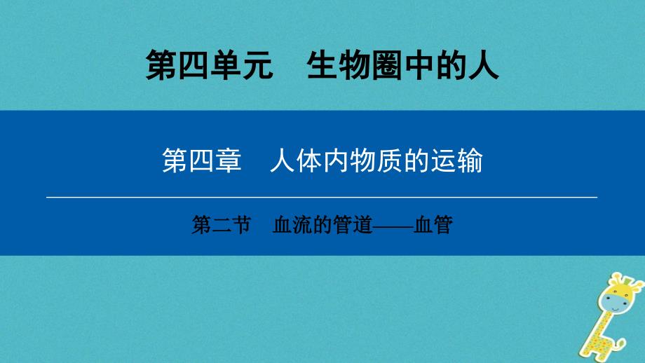 2019年七年级生物下册 第四单元 第四章 第二节 血流的管道──血管课件 （新版）新人教版_第1页