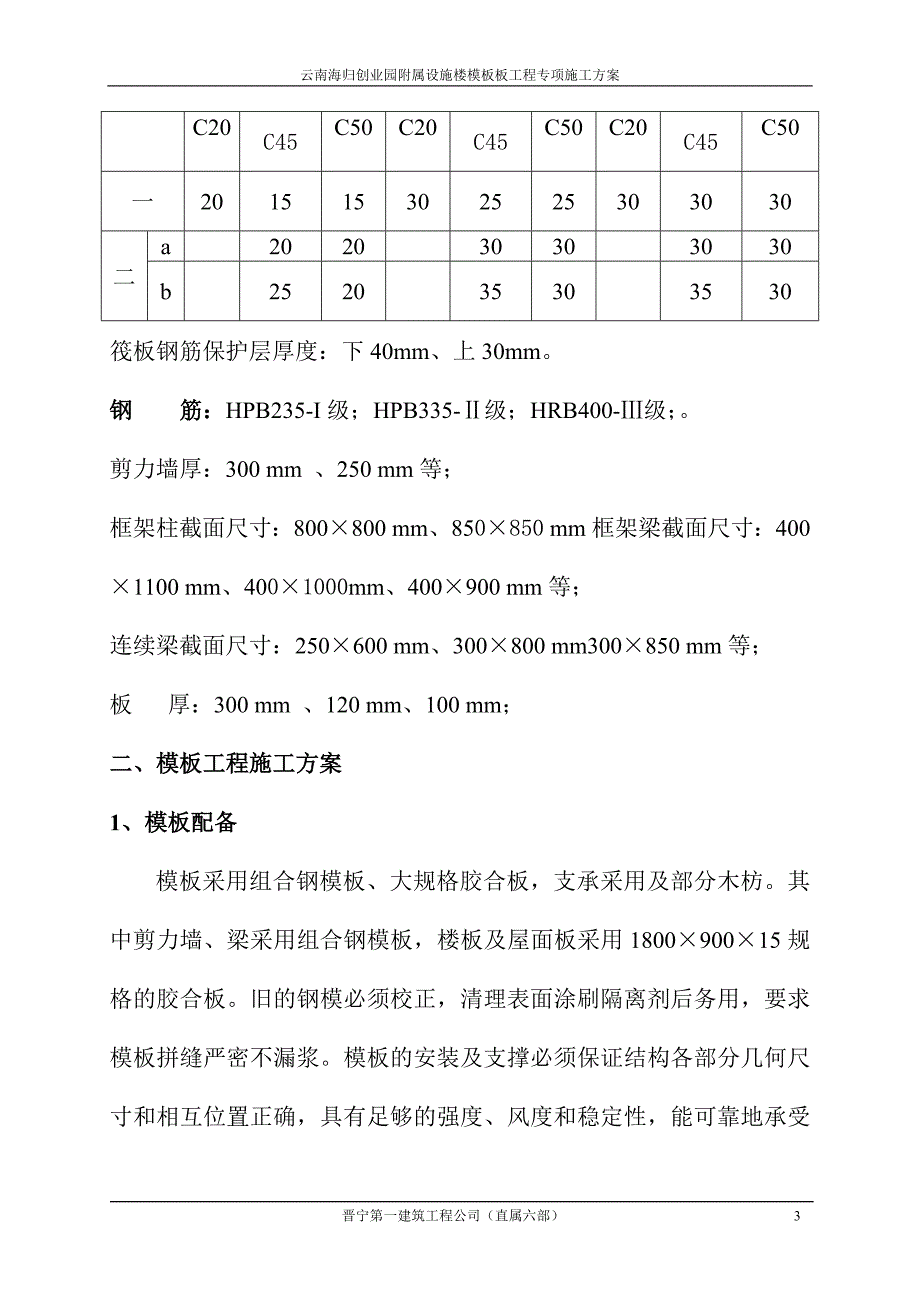 【精编】云南海归创业园楼模板板工程专项施工方案_第3页