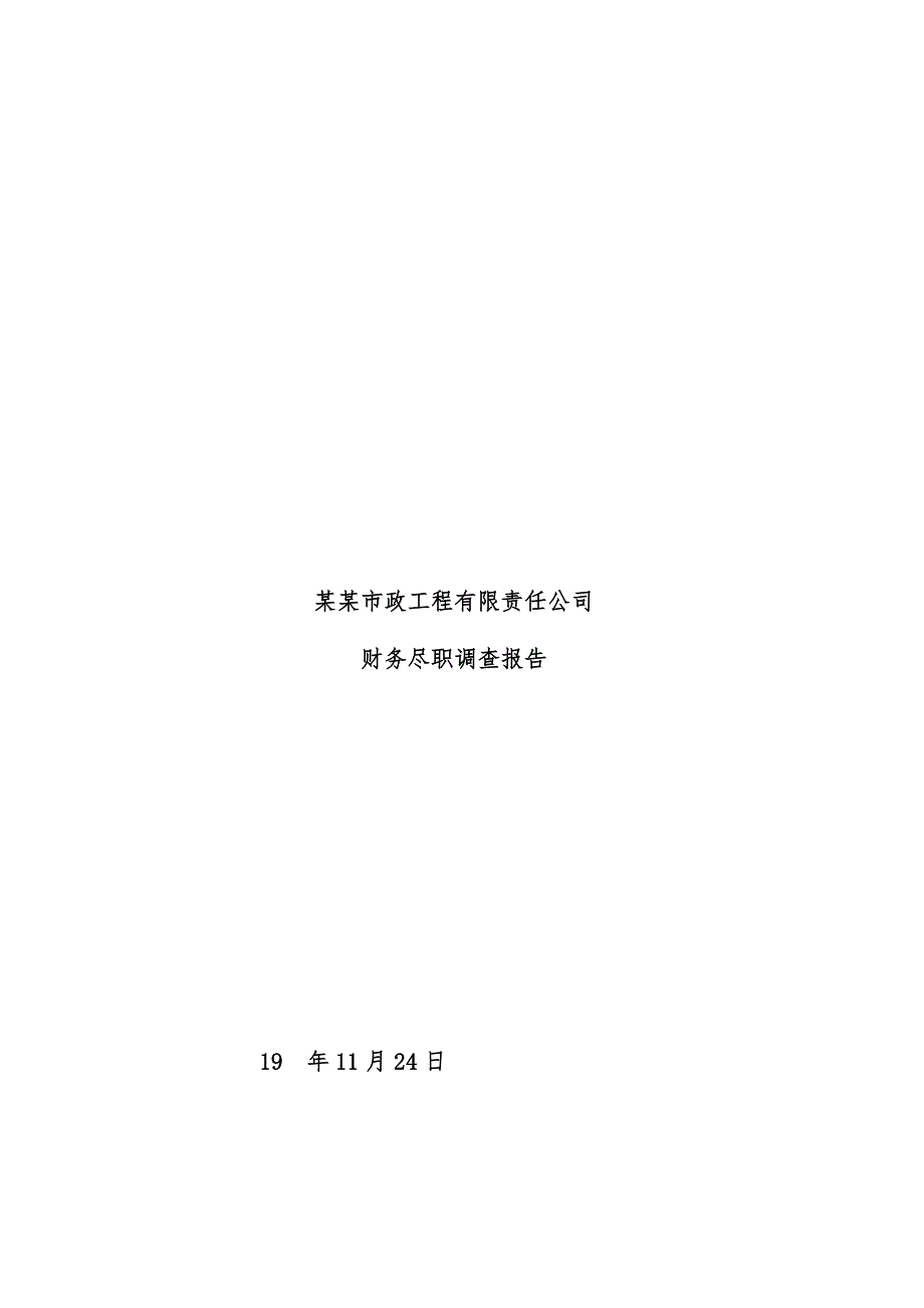 市政工程项目公司财务尽职调查报告文件_第1页