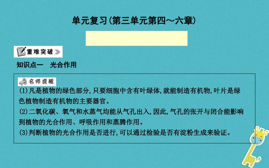 2019年七年级生物上册 第三单元 第4-6章复习课件 （新版）新人教版_第1页