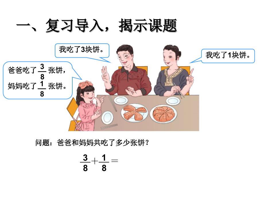 人教版小学数学五年级课件第六单元同分母分数加、减法例1_第2页