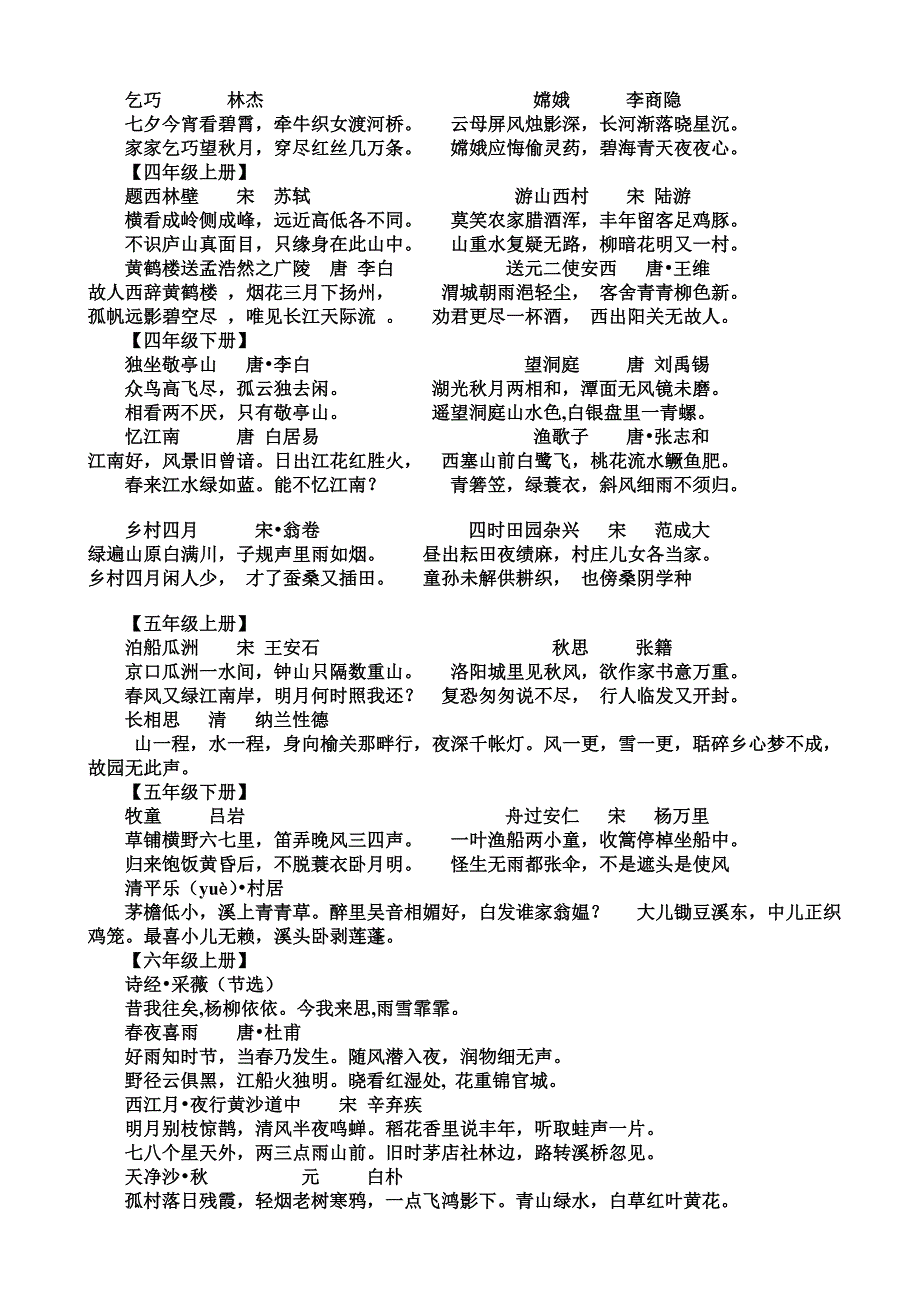 (人教版)六年级语文毕业总复习资料_第2页