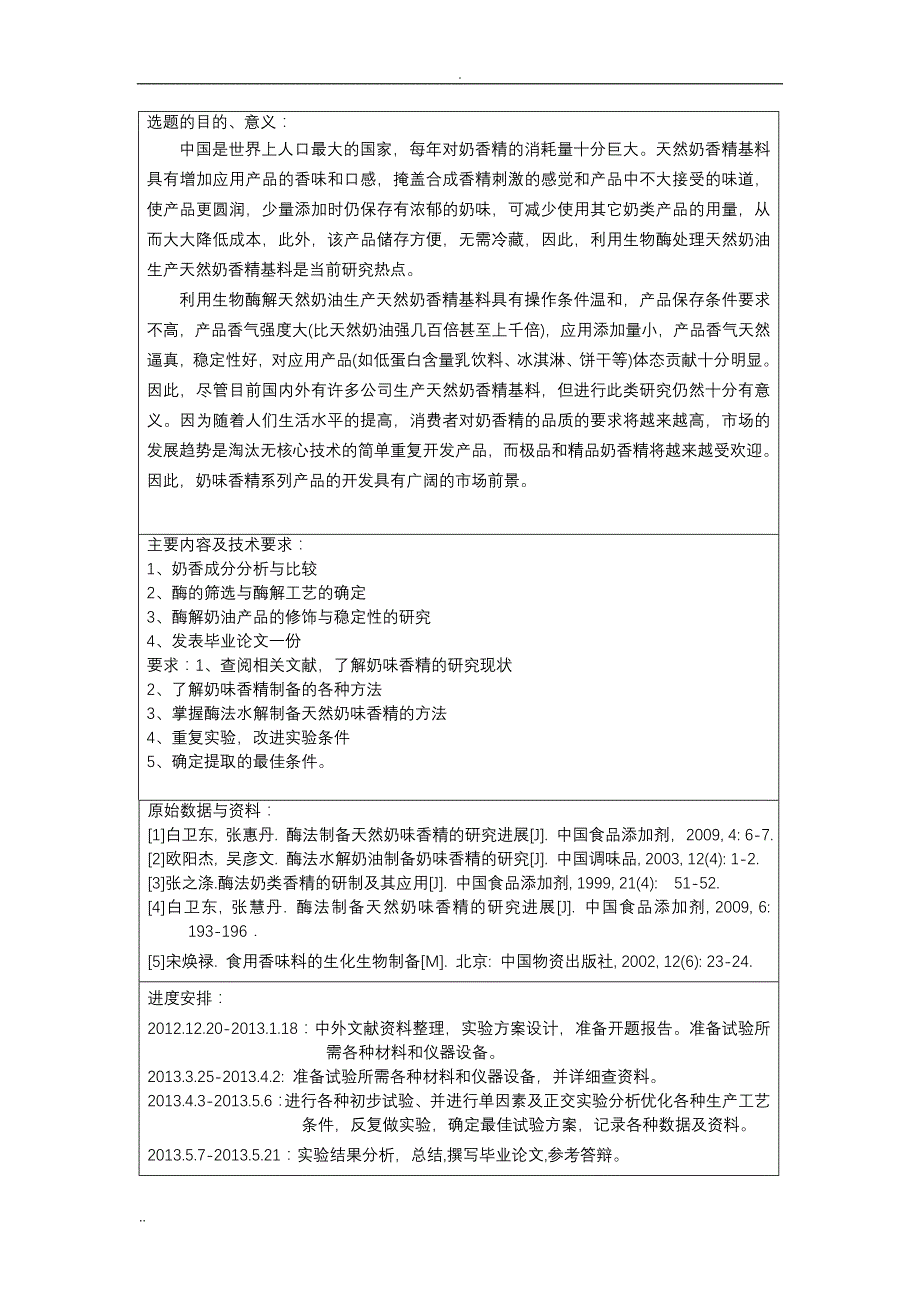 脂肪酶酶解奶油制备天然奶味香精的研究开题报告_第4页