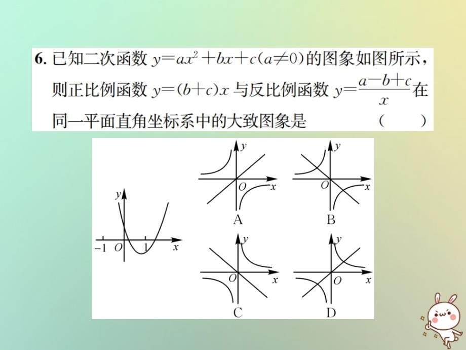 2019学年初三数学下册 复习自测4 函数习题课件 新人教版教学资料_第5页