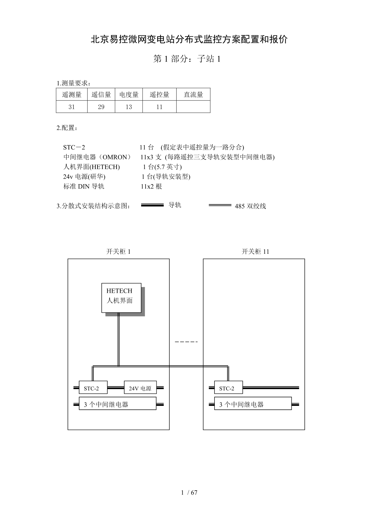 北京易控微网变电站分布式监控方案配置和报价_第1页