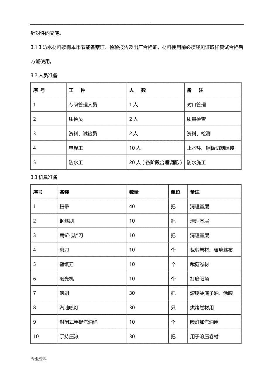 防水施工组织设计最新版_第5页