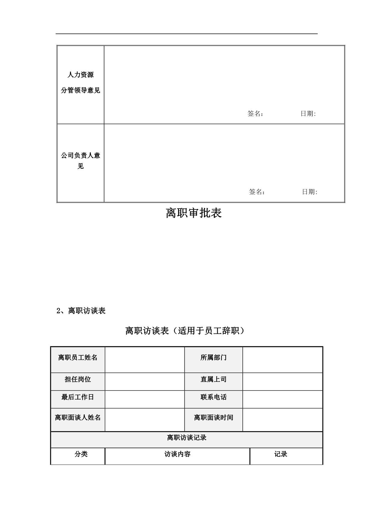 离职常用表格（大全）_第4页