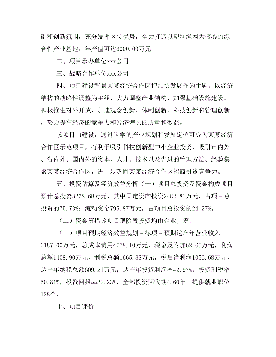 塑料绳网项目商业计划书模板(投资分析及融资分析)_第2页