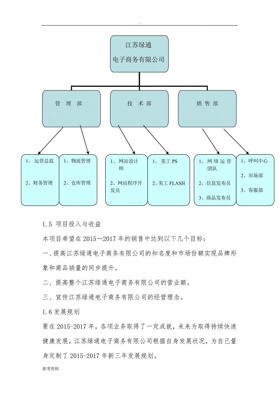 江苏绿通电子商务有限公司运营方案项目策划_第5页