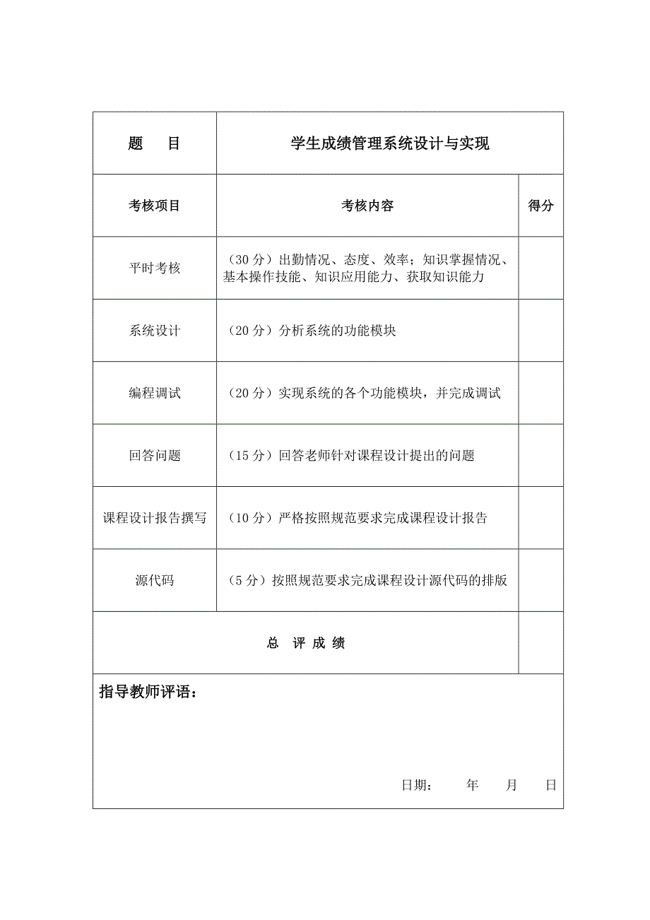 学生成绩管理系统设计与实现--课程设计报告_第2页