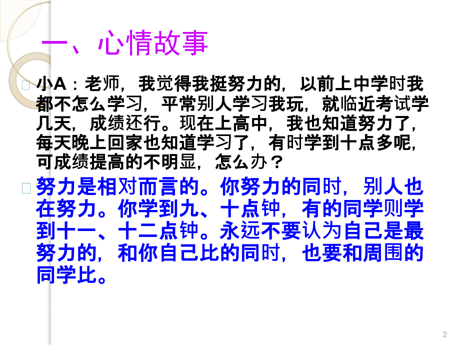 高一第一次月考后的心理分析与调整ppt课件.pptx_第2页