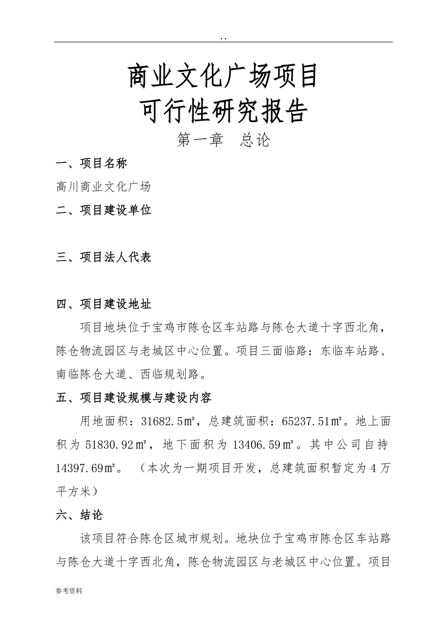 商业文化广场项目可行性实施报告_第1页