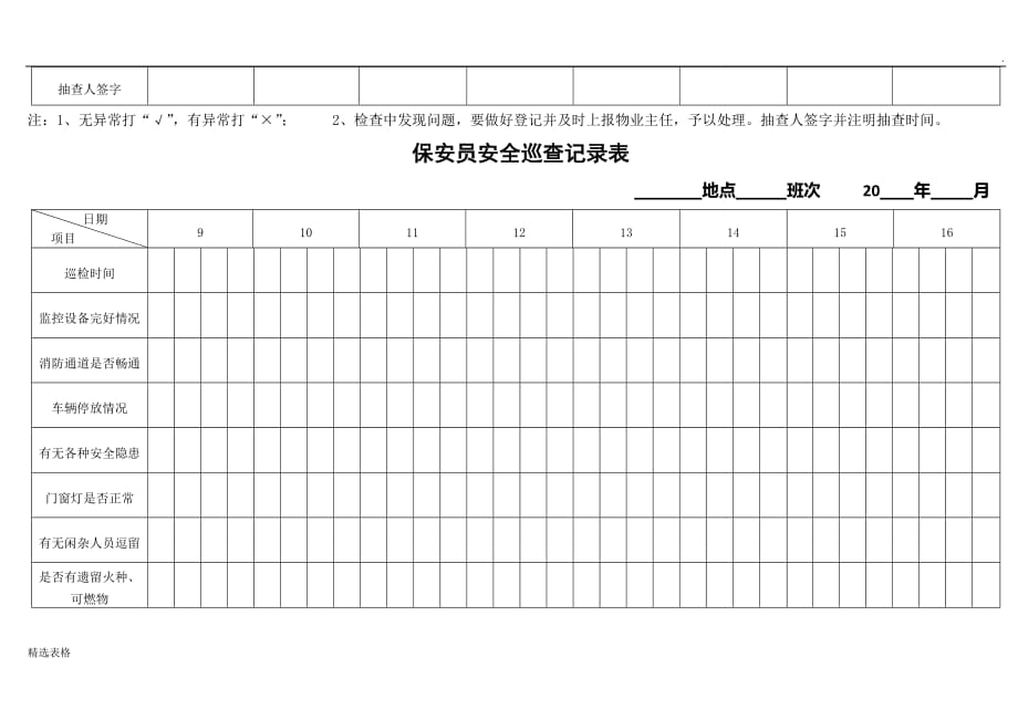 保安日常巡查记录表最新版.doc_第2页