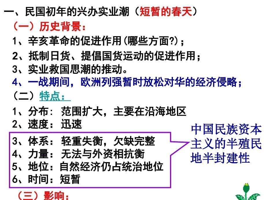 高中历史必修二专题二第二课课件民国年间民族工业的曲折发展_第5页