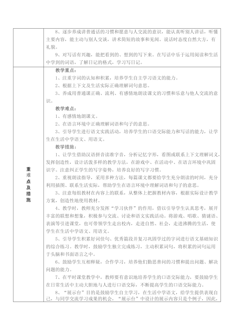 甘孜州白玉县城区第二完全小学校教学计划.doc_第3页