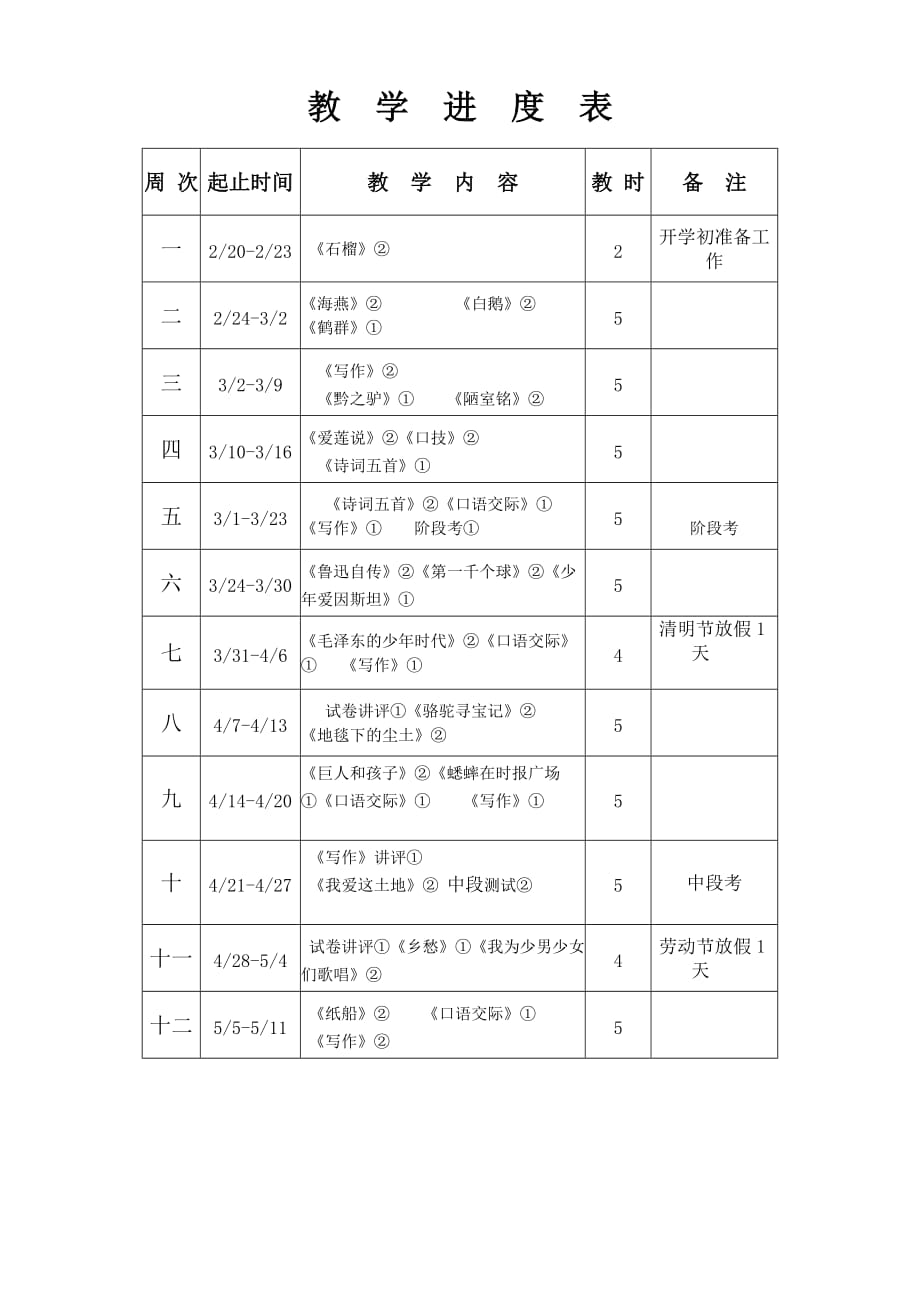 至第二学期语文教学计划.doc_第4页