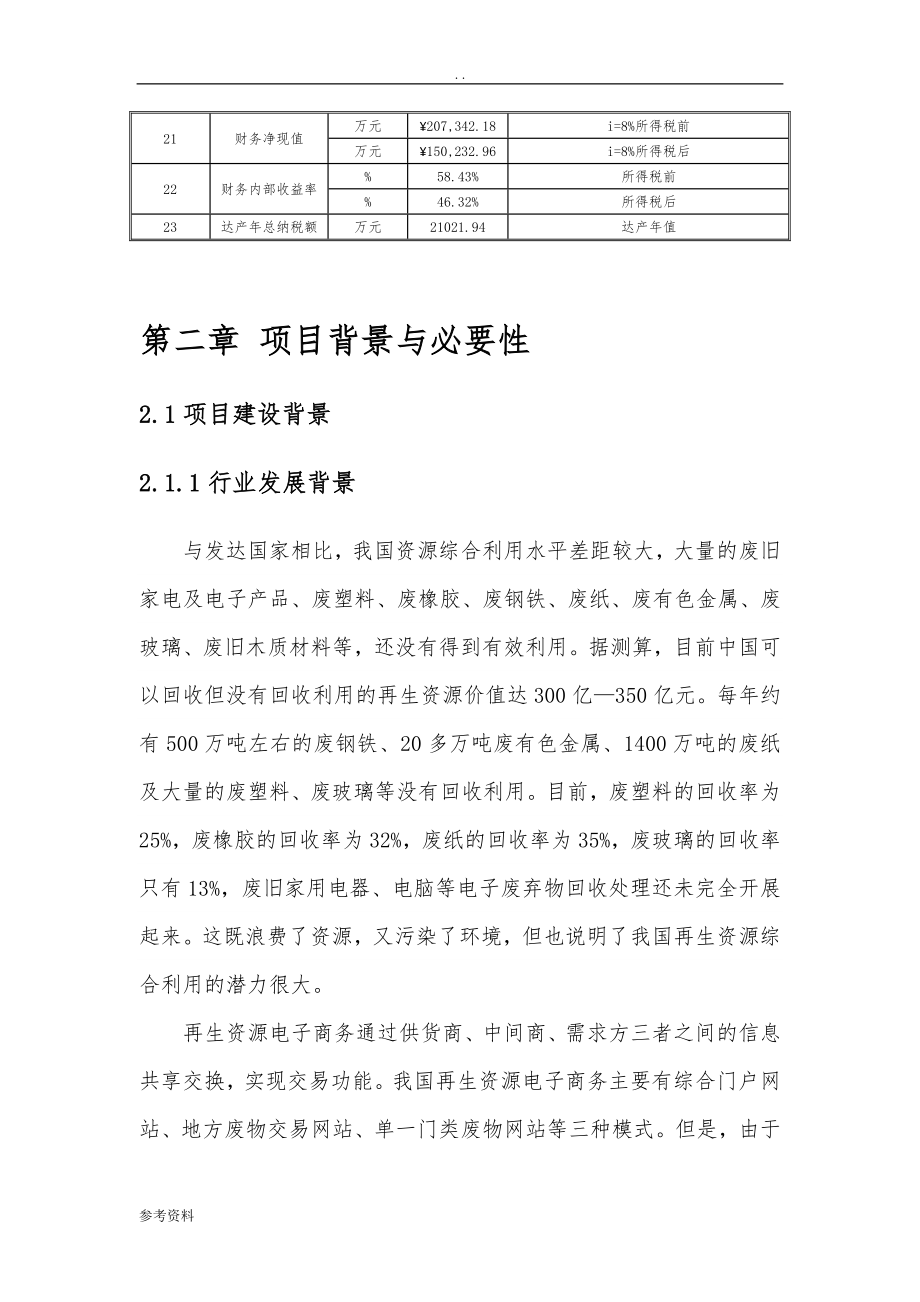 再生资源综合利用园区建设项目可行性实施报告_第4页