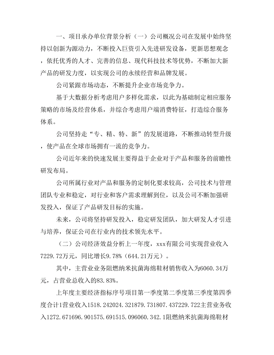 阻燃纳米抗菌海绵鞋材项目商业计划书模板(投资分析及融资分析)_第4页