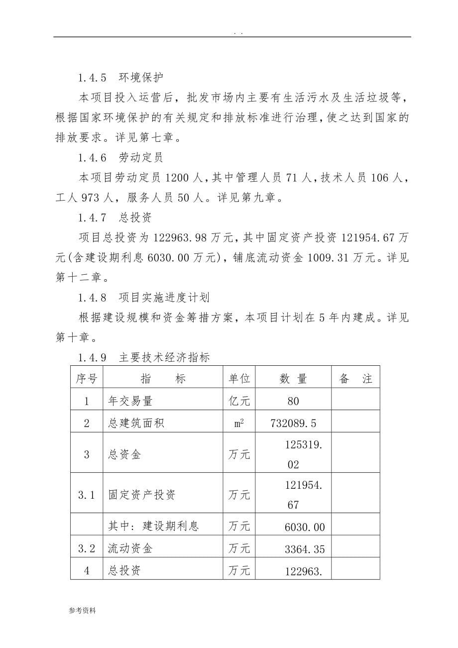 农产品批发市场建设项目可行性实施报告_第5页