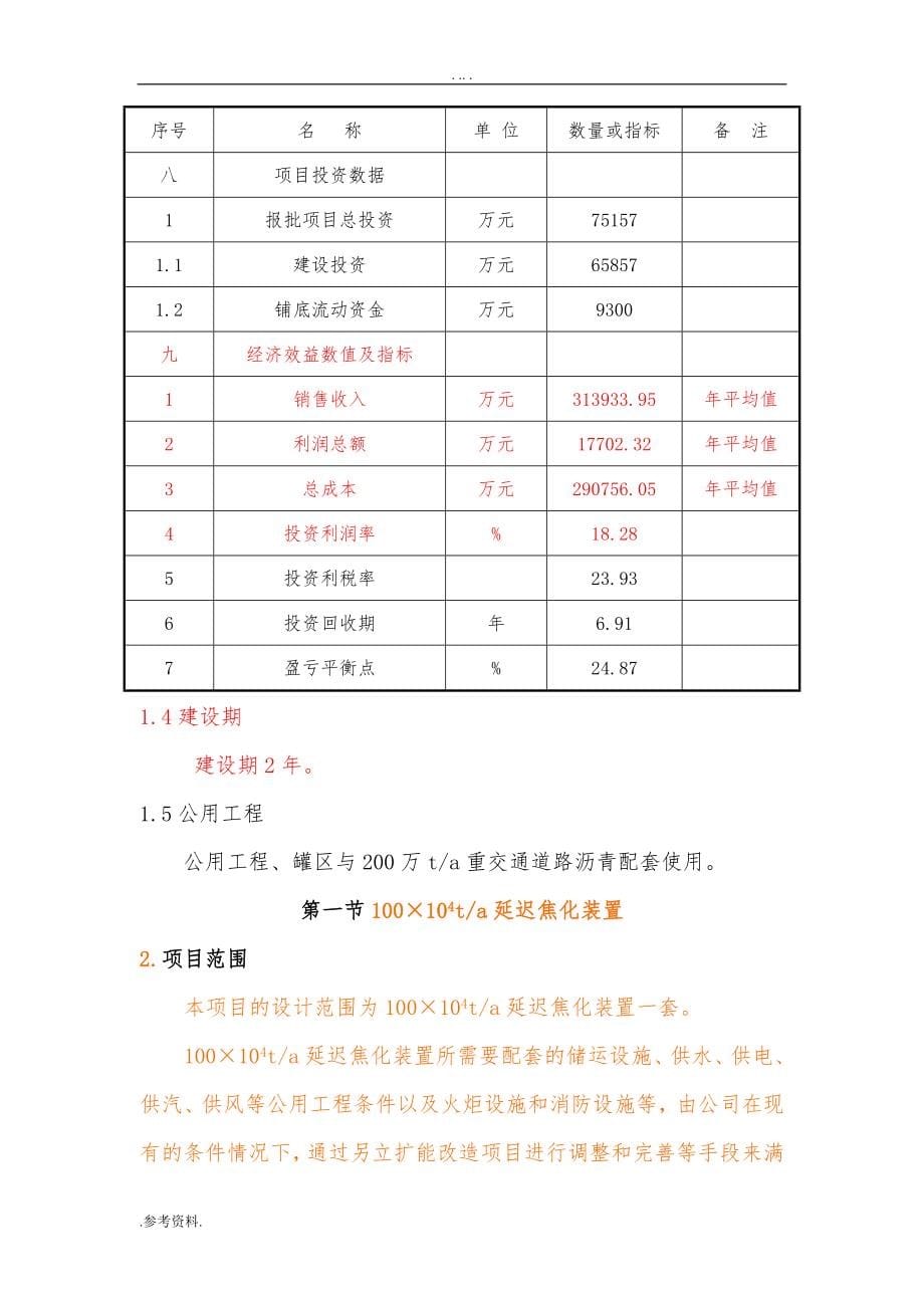 重油延迟焦化装置及3000吨硫磺回收装置建设工程可行性实施报告_第5页