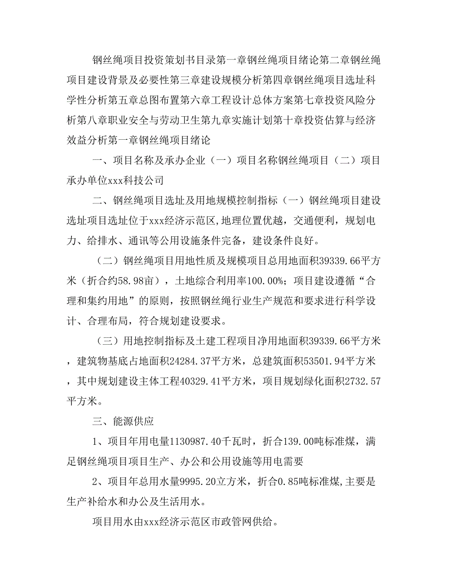 钢丝绳项目投资策划书(投资计划与实施方案)_第2页