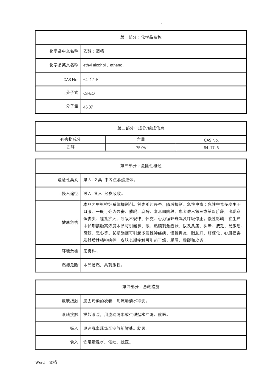 75%乙醇-MSDS_第1页