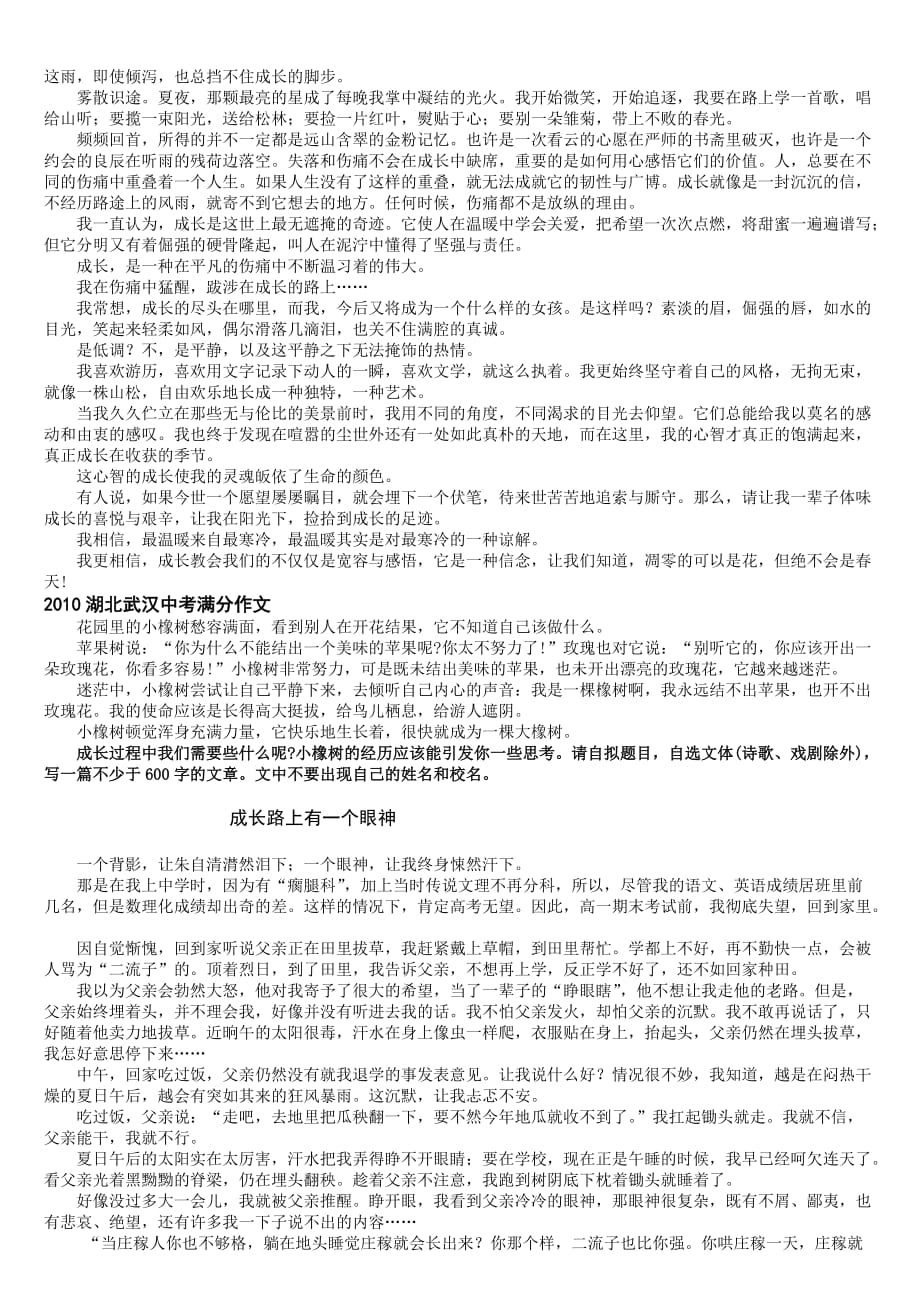 2010湖北武汉中考满分作文.doc_第2页