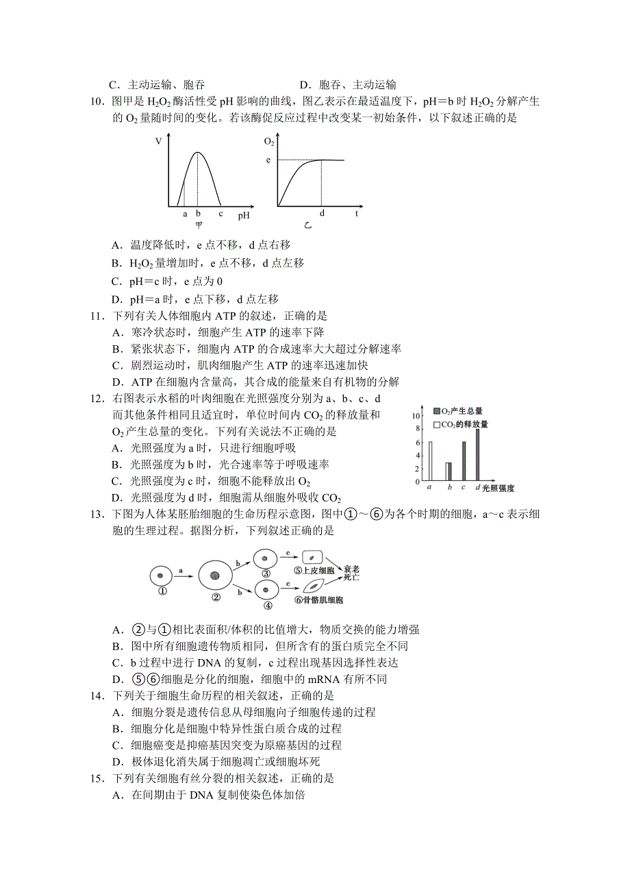 云南省2012-2013学年高二上学期期末考试生物.doc_第2页