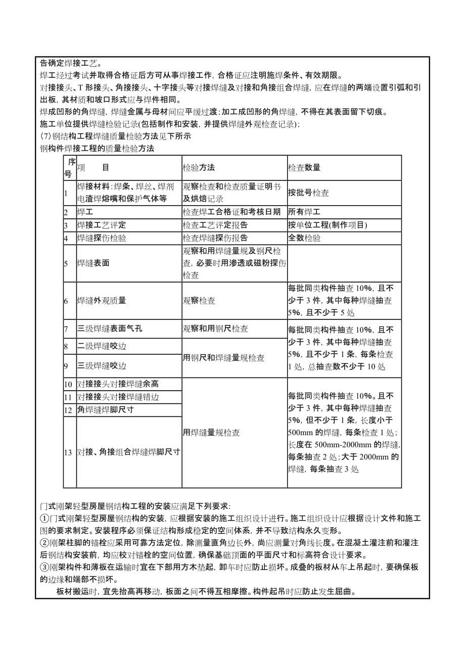 钢结构技术交底记录005表C.doc_第5页