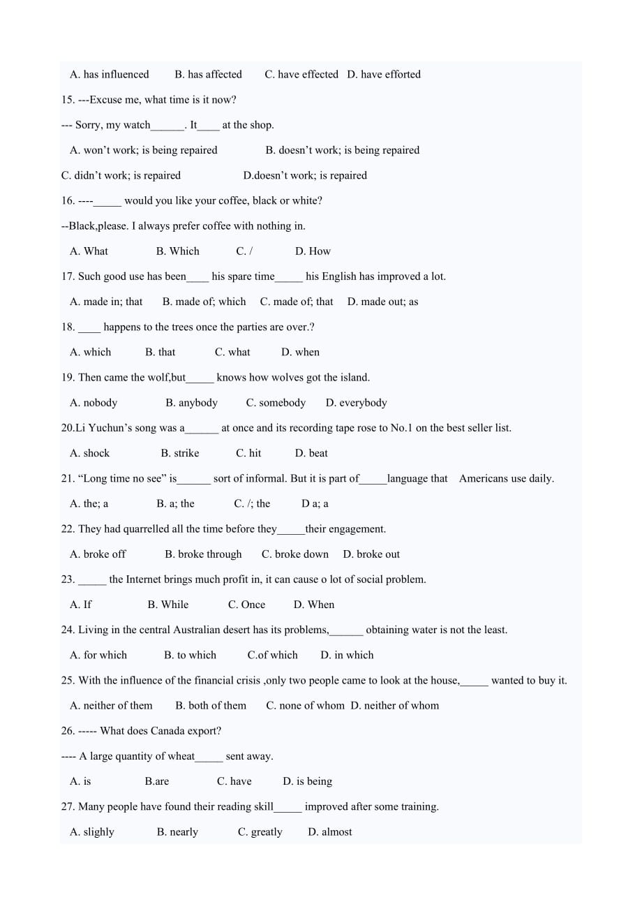 2010高考英语三轮复习：词汇和语法精练详解.doc_第2页