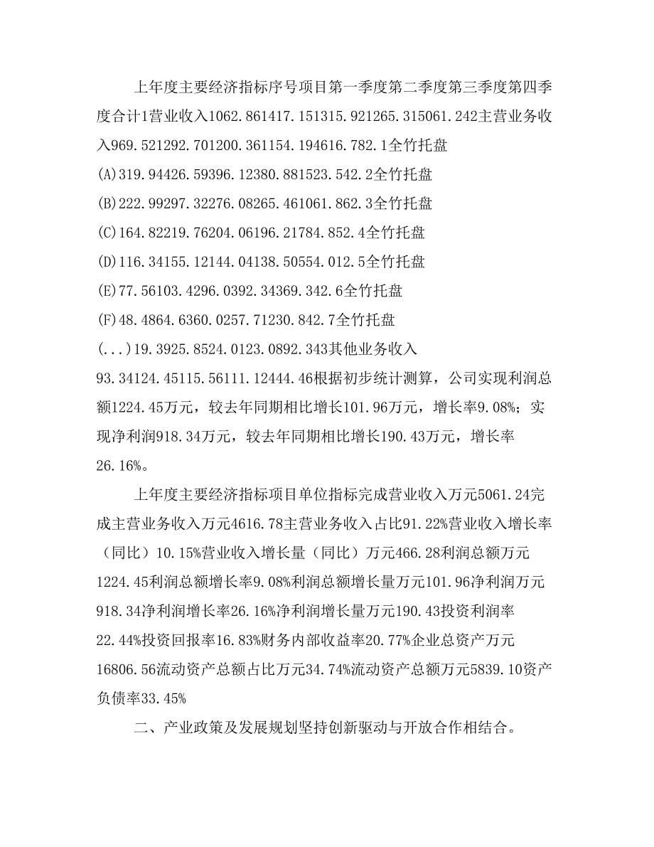 全竹托盘项目商业计划书模板(投资分析及融资分析)_第5页