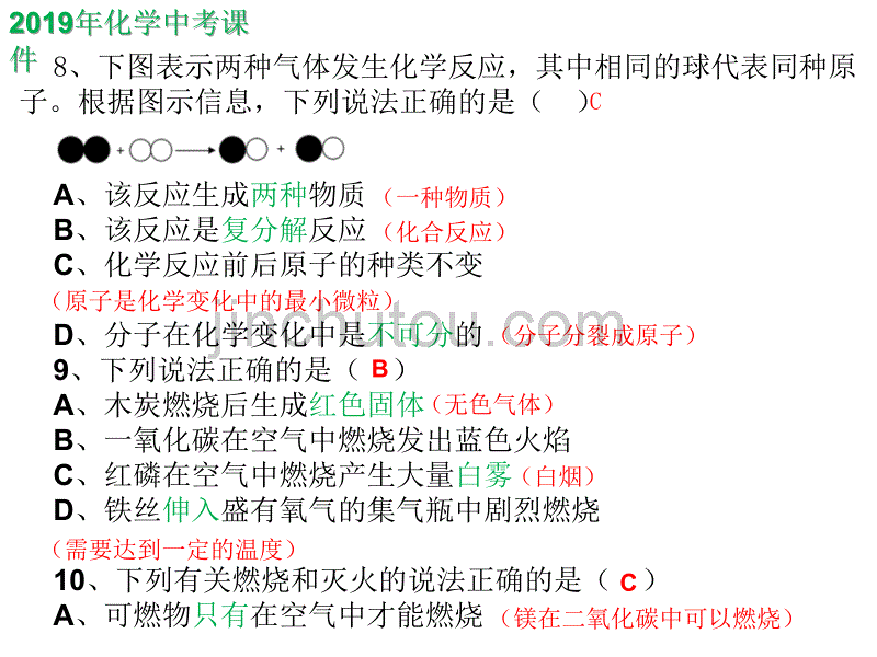 2019年天津市初中毕业生学业考试化学试卷课件（精析）_第3页